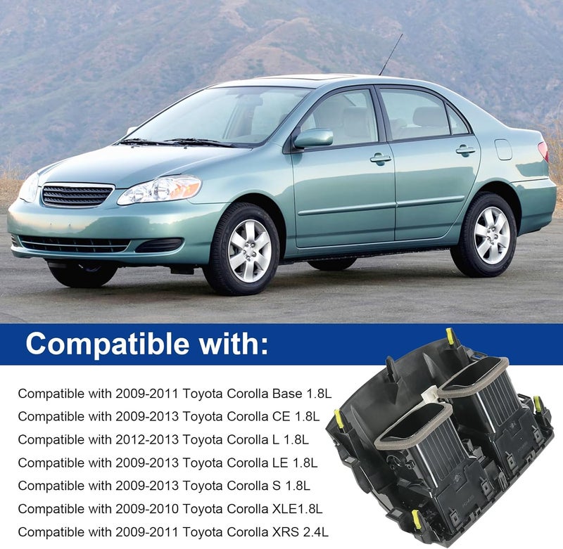 DICMIC Center Dash A/C Outlet Air Vent Panel with Emergency Switch Clock Button Compatible with 2009-2013 Toyota Corolla Replace# 55670-02340 - Image 3